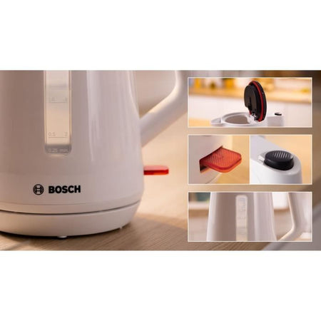 Bollitore - BOSCH - TWK1M121 MyMoment - Bianco - capacità 1,7 L - base ruotabile a 360 - avvolgicavo - 3 dispositivi di sicurezza automatici