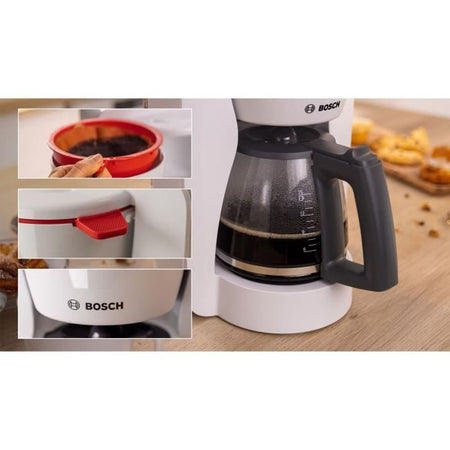 Caffettiera con filtro - BOSCH - TKA2M111 MyMoment - Bianca - Capacità 1,25 L - caraffa in vetro - sistema antigoccia