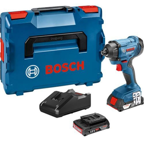 BOSCH PROFESSIONAL Avvitatore a impulsi a batteria 18V GDR 18V-160, 2 battitori 2,0 Ah, L-BOXX