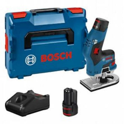 Tagliabordi Bosch Professional GKF 12V-8 con 2 batterie da 3,0 Ah, in Lboxx - 06016B0000