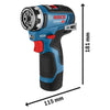 Bosch - Drill wireless 12 V 35 nm senza batteria o caricabatterie in scatole in cartone - GSR 12V -35 FC Professional