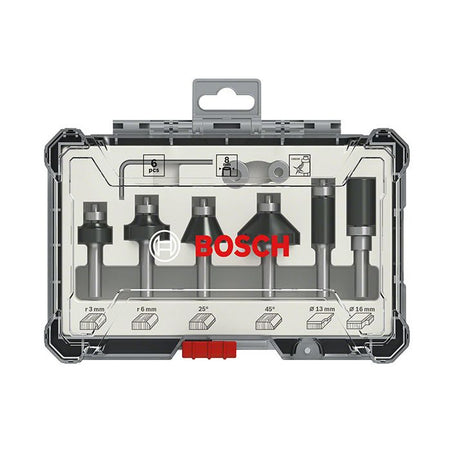 Set di frese - BOSCH PROFESSIONAL - 2607017469 - 6 pezzi - Attacco 8 mm - Per legno tenero e duro