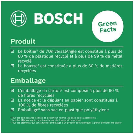 Calibro angolare UniversalAngle di Bosch (misurazione precisa e trasferimento di angoli fino a 220, con funzione di calcolo integrata per