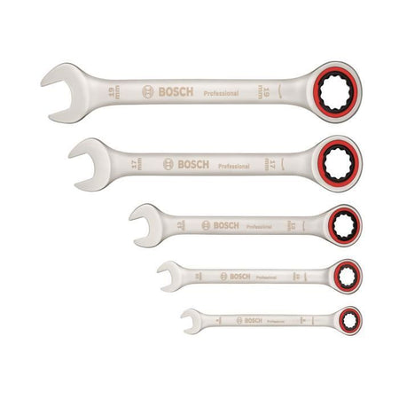 Serie di 5 chiavi combinate a cricchetto
