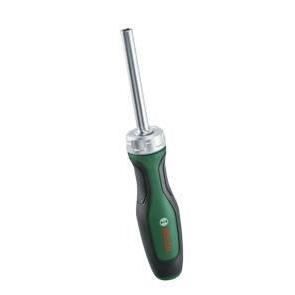 Cacciavite a cricchetto Bosch con inserto (meccanismo a 36 denti, portainserti magnetico, impugnatura softgrip)