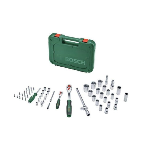 Set di cricchetti Bosch da 57 pezzi 1/4 + 1/2 (per vari progetti fai da te, 55 accessori ad alta coppia, valigetta Softgrip)