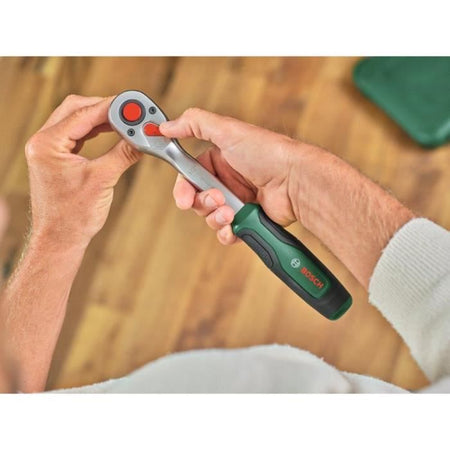 Set di cricchetti Bosch da 57 pezzi 1/4 + 1/2 (per vari progetti fai da te, 55 accessori ad alta coppia, valigetta Softgrip)