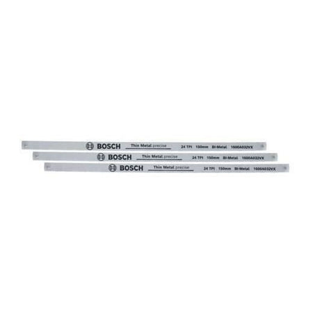Set di 3 lame per sega alternativa Bosch Precise da 150 mm (lama bimetallica resistente per tagli precisi in metallo/plastica/legno tenero)
