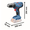 PROPRIET DI PERCUSIONE Bosch Professional GSB 18V- 21 + 2 batterie 2.0AH + GAL 1820 LC