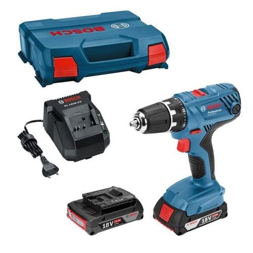 PROPRIET DI PERCUSIONE Bosch Professional GSB 18V- 21 + 2 batterie 2.0AH + GAL 1820 LC