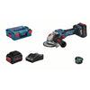 Smerigliatrice BOSCH PROFESSIONAL GWS 18V-15 SC + 2 batterie 5,5Ah ProCORE18V + GAL 1880 CV L-Boxx