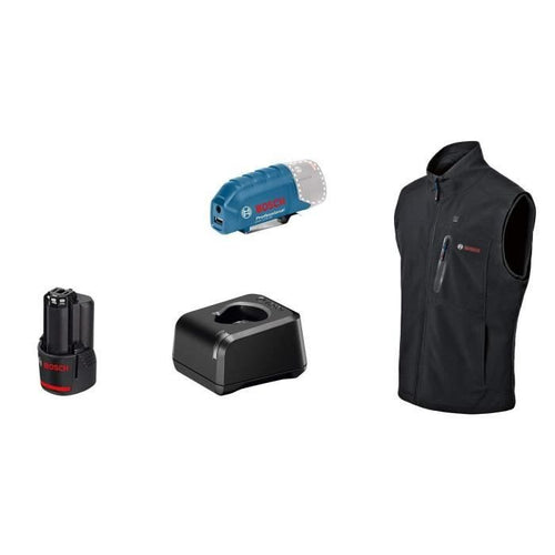 Giacca riscaldata Bosch Professional GHV 12+18V XA taglia 3XL, con batteria 12V - 06188000G9
