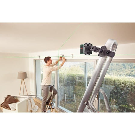 Linee laser Quigo verde (fornito con 2 batterie, diodo laser verde, portata: 12 m, in scatola)