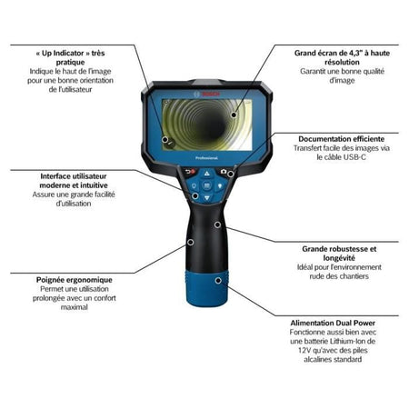 Telecamera d'ispezione Bosch Professional GIC 12V-4-23 C, a batteria - 0601241500