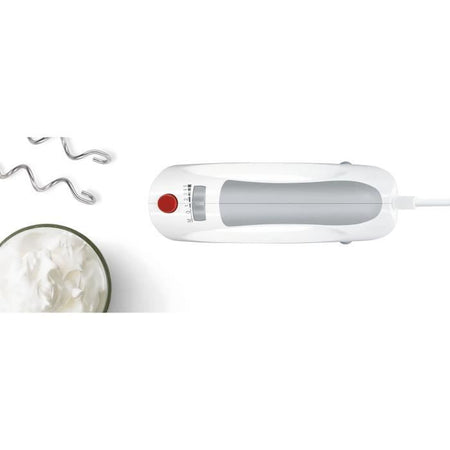 Impastatrice - BOSCH - MFQ3530 - 450 W - 5 velocità - 2 fruste / 2 ganci impastatori in acciaio inox - Bianco / Grigio