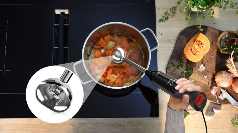 Frullatore a immersione - BOSCH - MS6CB6110 ErgoMixx - 1000 W - 12 velocità + turbo - Caraffa frullatore - Nero