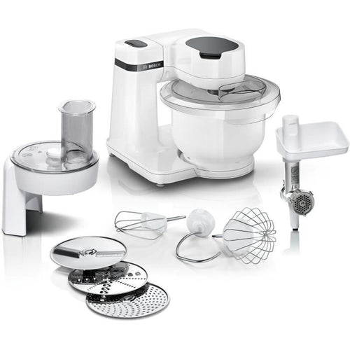 Robot da cucina BOSCH Serie 2 MUMS2AW21 - 700 W - 4 velocità - 3,8 L - 3 dischi - Tritacarne - Bianco