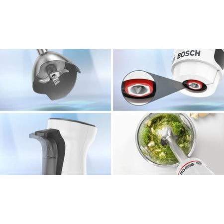 Frullatore ad immersione - BOSCH - MSM4W410 ErgoMaster - Motore 800W - 4 lame QuattroBlade - Leva velocità grilletto + turbo