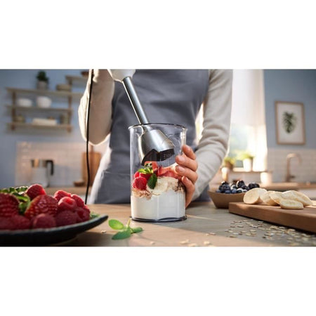 Frullatore ad immersione - BOSCH - MSM4W410 ErgoMaster - Motore 800W - 4 lame QuattroBlade - Leva velocità grilletto + turbo