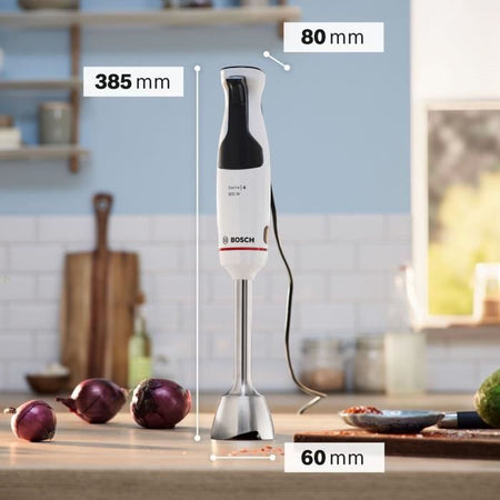Frullatore a immersione - BOSCH - MSM4W221 - 600 W - 4 lame affilate - Ciotola - Mini tritatutto - Frusta - Ingranaggio in ceramica