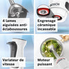 Frullatore a immersione - BOSCH - MSM4W221 - 600 W - 4 lame affilate - Ciotola - Mini tritatutto - Frusta - Ingranaggio in ceramica