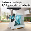 Tritacarne - BOSCH - MFWS420W Serie 4 - Bianco - 500 W - motore bloccato 1900 W - 2,5 kg/min - 2 velocità - 2 griglie di macinazione