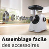 Tritacarne - BOSCH - MFWS420W Serie 4 - Bianco - 500 W - motore bloccato 1900 W - 2,5 kg/min - 2 velocità - 2 griglie di macinazione