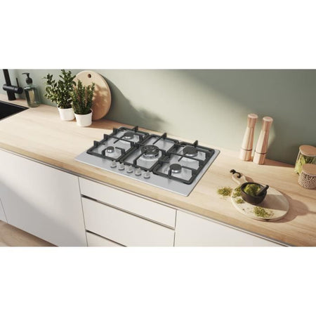 Piano cottura a gas - BOSCH Serie 4 - 5 fuochi - 52 x 75 x 4,5 cm - PGQ7B5K90 - Acciaio inox