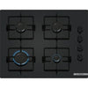 Piano cottura a gas - BOSCH Serie 2 - 4 fuochi - 52 x 59 x 5,4 cm - POP6B6K30 - Nero