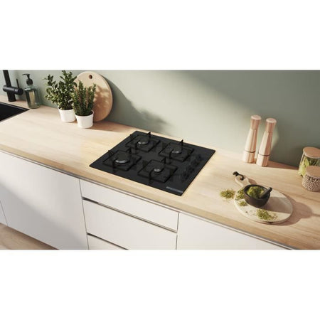 Piano cottura a gas - BOSCH Serie 2 - 4 fuochi - 52 x 59 x 5,4 cm - POP6B6K30 - Nero