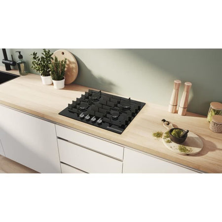Piano cottura a gas - BOSCH Serie 6 - 4 fuochi - 52 x 59 x 4,5 cm - PPP6A6I40 - Nero