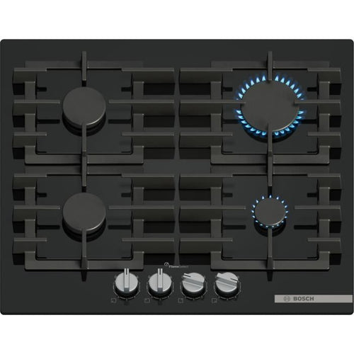 Piano cottura a gas - BOSCH Serie 6 - 4 fuochi - 52 x 59 x 4,5 cm - PPP6A6I40 - Nero