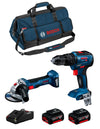 BOSCH Kit 0615990M4A (GSB 18V-55 + GWS 18V-7 + 2 x 4,0 Ah + GAL18V-40 + Borsa)