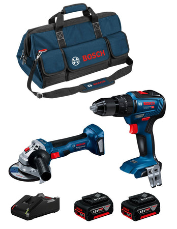 BOSCH Kit 0615990M4A (GSB 18V-55 + GWS 18V-7 + 2 x 4,0 Ah + GAL18V-40 + Borsa)