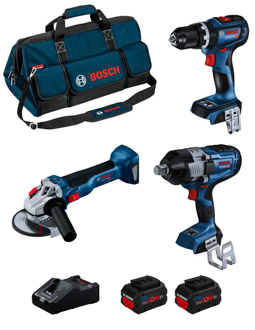 BOSCH Kit BK3014BAG (GDS 18V-1600 HC + GWS 18V-10 + GSB 18V-90 C + 2 x 8,0 Ah ProCORE + GAL18V-160 + HDBAG)