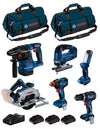 BOSCH Kit BK603BAG (GSB18V-90C +GDX18V-200 +GKS18V-57-2 +GST18V-125B +GBH18V-22 +GLI18V-300 + 3x4,0Ah PC + GAL18V-40 + 2xHDBAG)