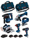 BOSCH Kit BK604BAG (GSB18V-90C +GDX18V-200 +GKS18V-57-2 +GST 18V-125B +GBH18V-22 +GWS18V-10 + 3x4,0Ah PC +GAL18V-40 + 2xHDBAG)
