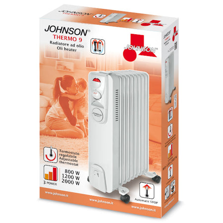 Thermo 9 Radiatore a Olio Diatermico Potenza 1000-2500W Riscaldamento Silenzioso Naturale Rapido Basso Consumo