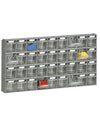 Scaffalatura in plastica a parete con cassetti trasparenti per raccolta accessori ferramenta cm. 60x7,8x30,8h
