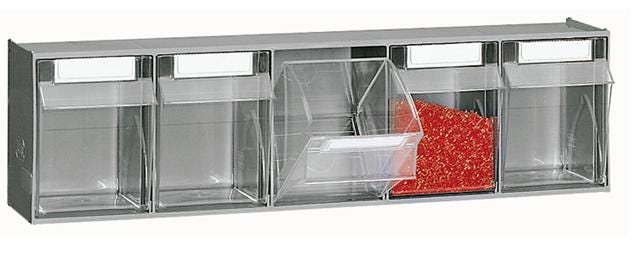 Scaffalatura practibox a muro in polipropilene con cassetti estraibili cm. 60x15x32,8h