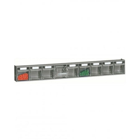 Modulo di scaffalatura a muro in polipropilene con cassetti estraibili cm. 60x7,8x65h