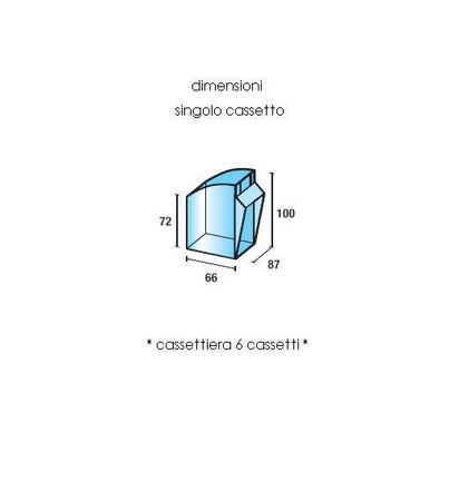Scaffale a parete in plastica con cassetti portaminuteria cm. 60x22,4x100h