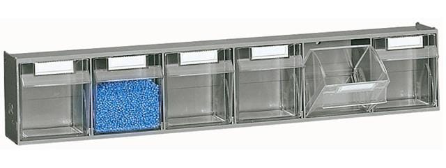 Scaffale a parete in plastica con cassetti portaminuteria cm. 60x22,4x100h