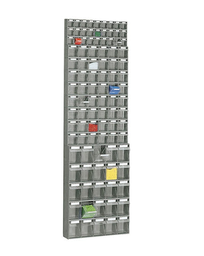 Scaffalatura di plastica a cassetti di varie dimensioni cm. 60x15,6x195h