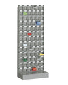Scaffale in polipropilene con base composta da cassetti trasparenti per minuterie cm. 60x32,5x155,6h
