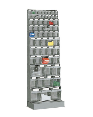 Scaffale in plastica con struttura grigia con cassetti trasparenti cm. 60x32,5x175h