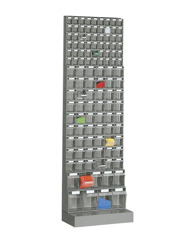 Modulo scaffalatura portaminuteria da parete con struttura e cassetti in polipropilene cm. 60x32,5x195h