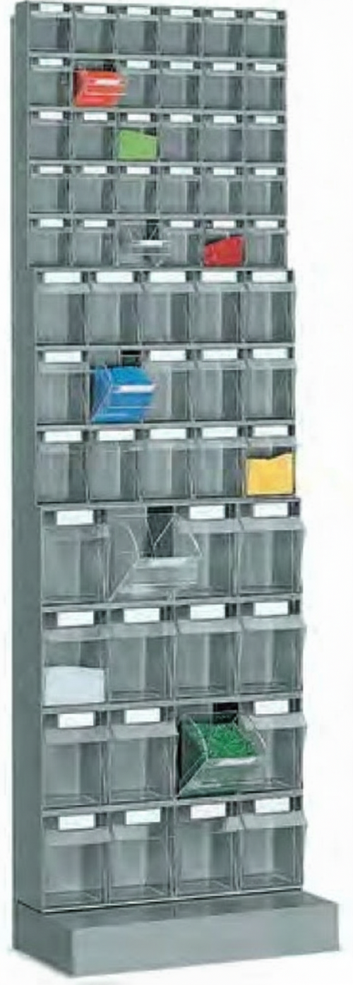 Scaffalatura per ferramenta in plastica a cassetti per minuterie cm. 60x32,5x197,6h