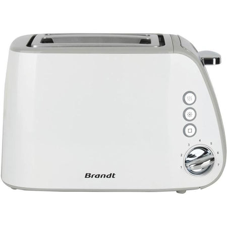 Tostapane - BRANDT - T02T1050W - 2 slot - 7 livelli di potenza - Cassetto raccogli briciole - Bianco