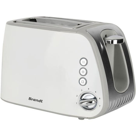 Tostapane - BRANDT - T02T1050W - 2 slot - 7 livelli di potenza - Cassetto raccogli briciole - Bianco